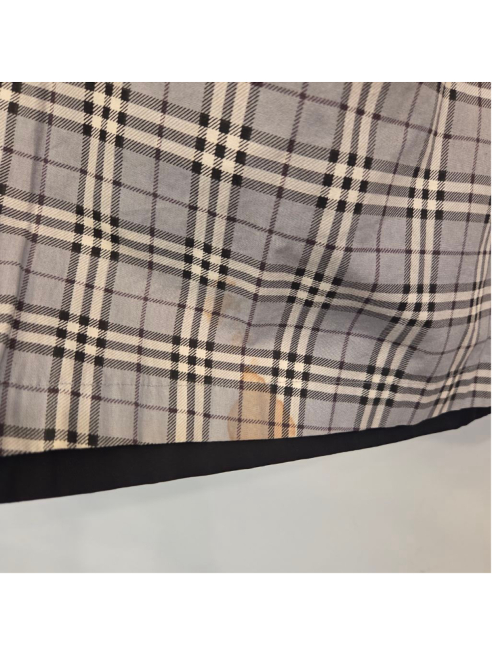 GALLERY Women's Black Trench Coat with Plaid Lining size Large - Picture 3 of 9